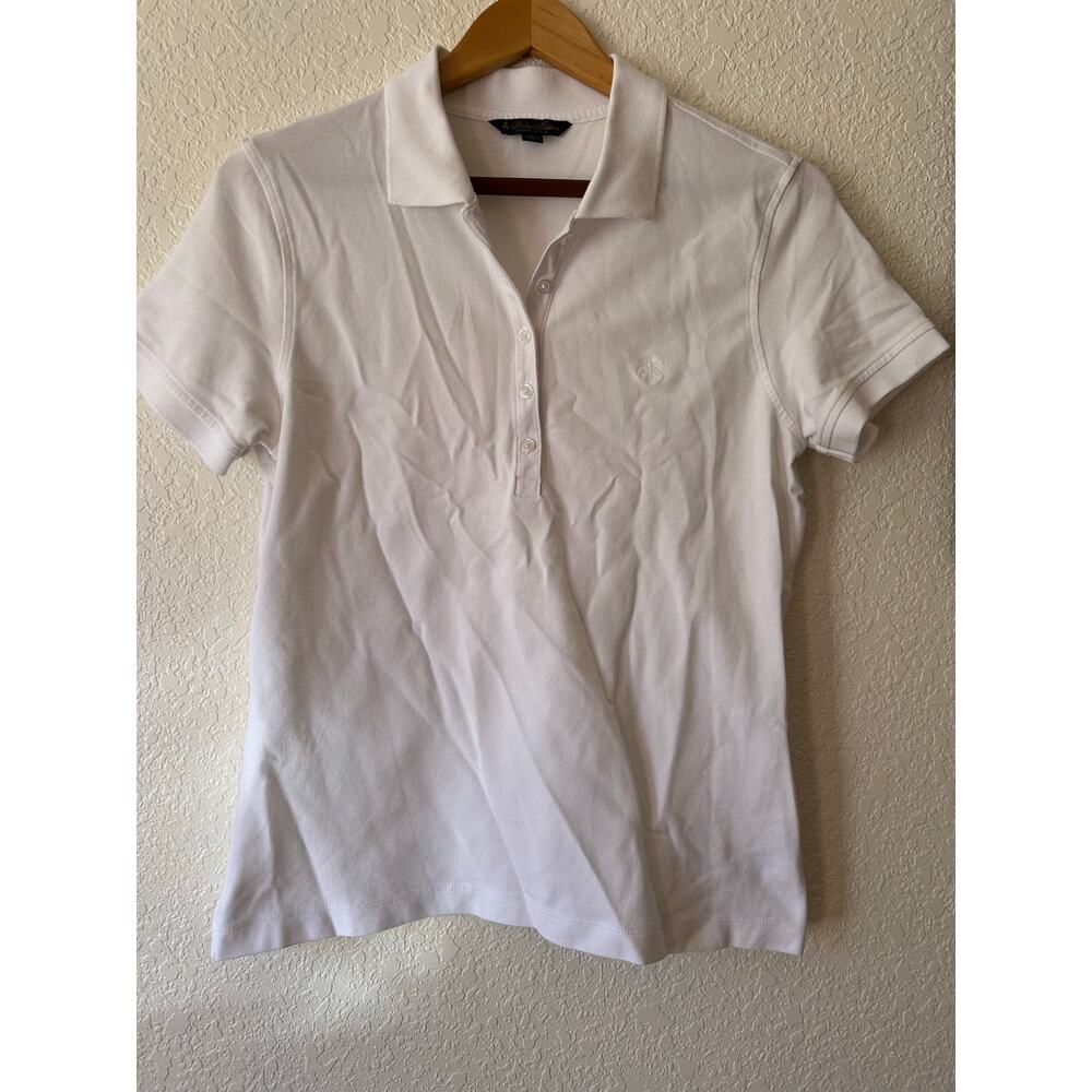 Brooks Brothers supima cotton White Polo Shirt Short Sleeve Collared Tee preppy - Picture 7 of 14